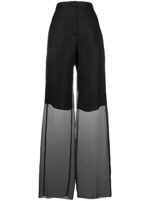 Jil Sander sheer layered trousers Black JSWS305824WS282500