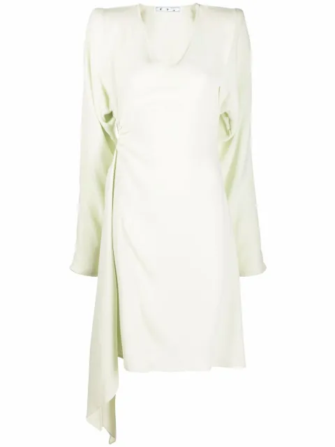 Off-White cut-out long-sleeve dress Green OWDB311S21FAB0015000