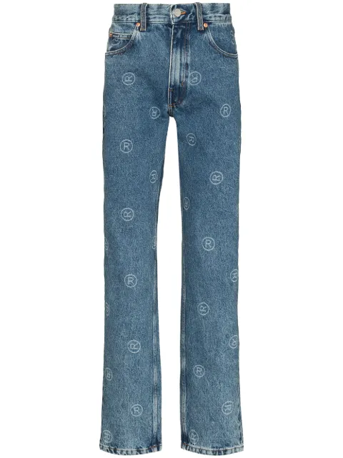 Martine Rose logo-print straight-leg jeans Blue M204DU