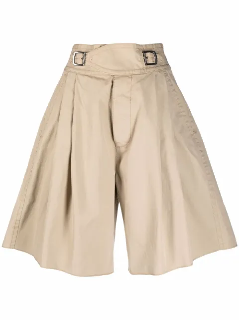 DSQUARED2 pleated high-waist shorts Neutrals S72MU0392S41794