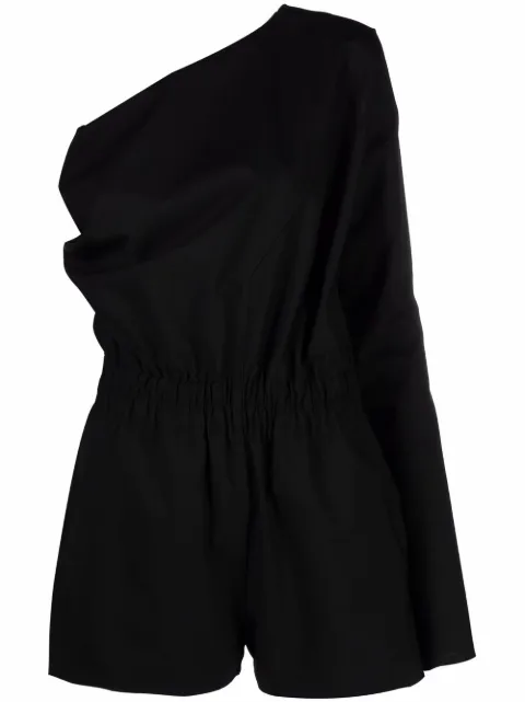 Rick Owens asymmetric one-shoulder playsuit Black RO21S3598ZL