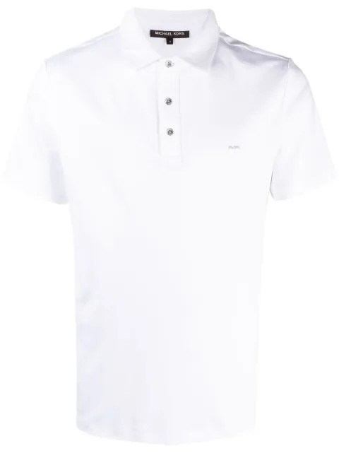 Michael Kors embroidered-logo polo shirts White CB95FGVC93