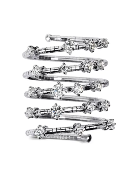 Mattia Cielo 18k white gold Row Spiral diamond ring Silver LJWR073W