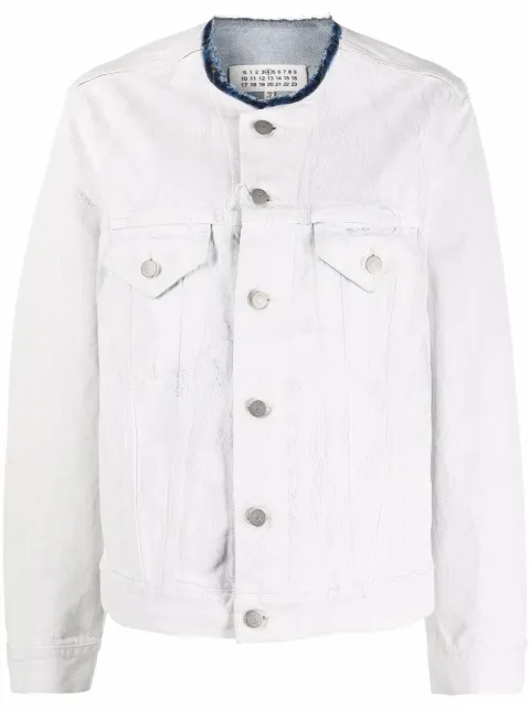 Maison Margiela collarless denim jacket White S51AM0448S30561