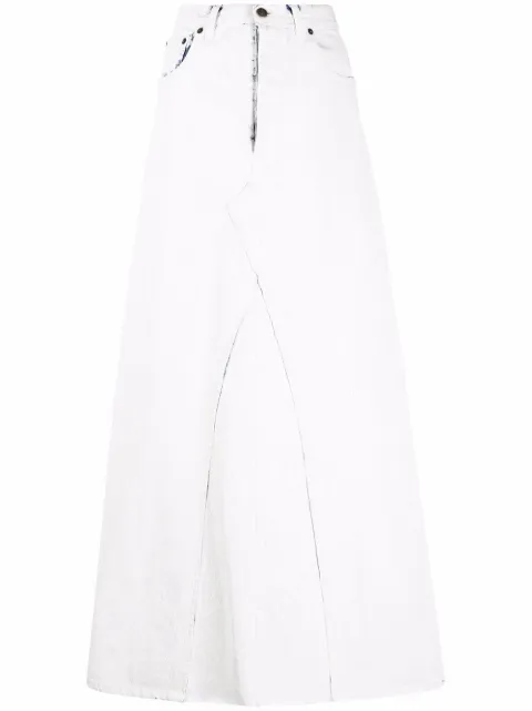 Maison Margiela high-waisted denim maxi skirt White S51MA0457S30561