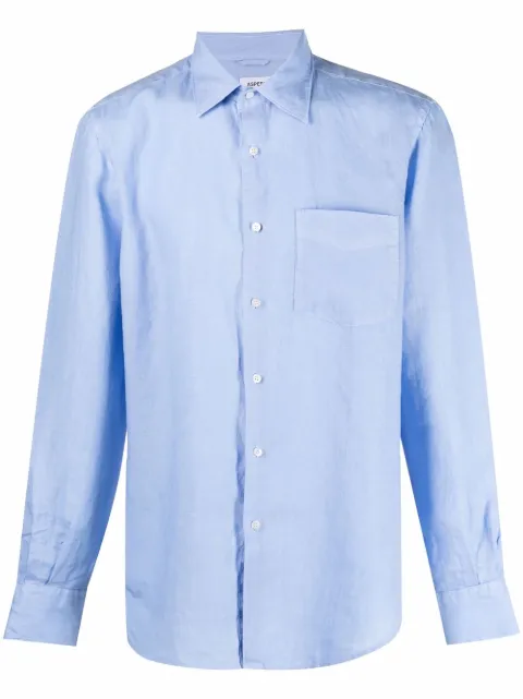 ASPESI pointed-collar long-sleeved shirt Blue CNACE36C19585070