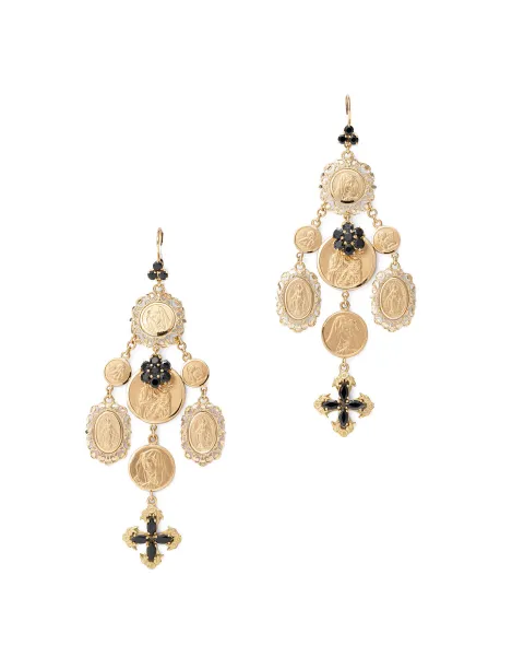 Dolce & Gabbana 18K yellow gold Sicily sapphire earrings Gold WEDS9GW0001