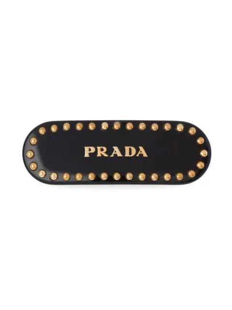 Prada logo-print studded hair clip Black 1IF0422CD0