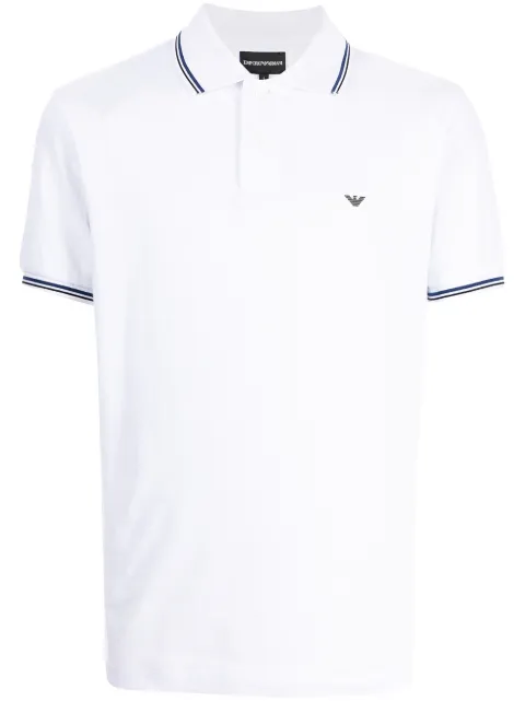Emporio Armani logo-embroidered polo shirt White 8N1FB41JPTZ