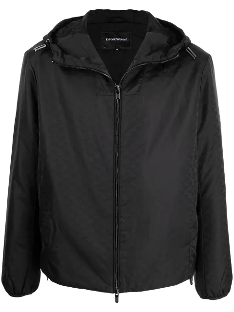 Emporio Armani zip-up hooded jacket Black 8N1BN41NHQZF052