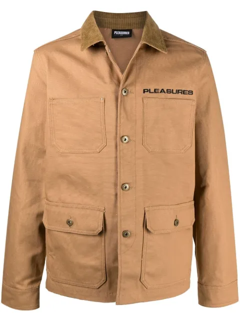 Pleasures graphic-print button-up jacket Neutrals P21SP026