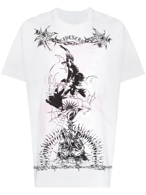 Givenchy Gothic print crewneck T-shirt White BM71583Y6B
