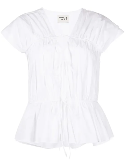 TOVE Thea white ruffle top White TVB014WHT