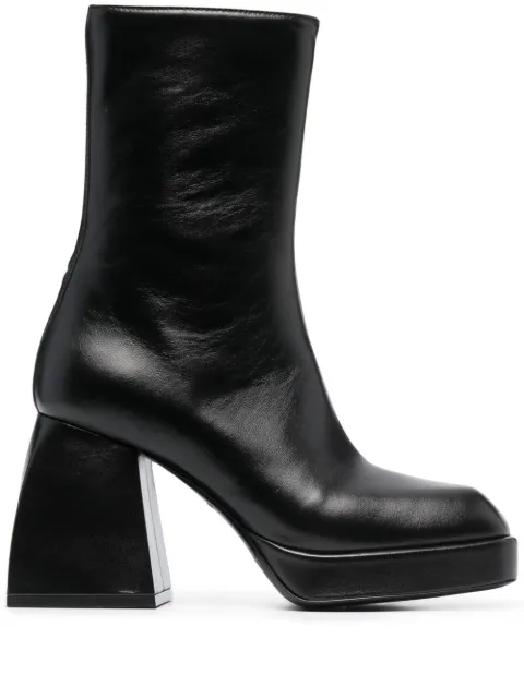 Nodaleto block-heel leather boots Black NO4429