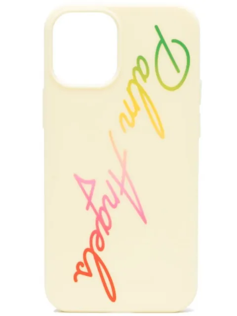 Palm Angels logo-print iPhone 12 Mini case Yellow PWPA018S21PLA0010384