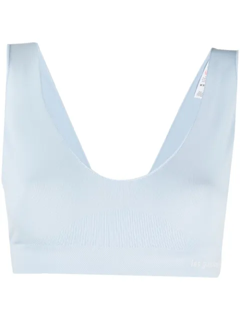 Les Girls Les Boys semi-sheer crop top Blue IA108B0001