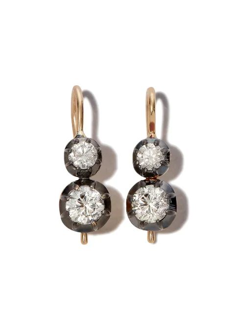 Jacquie Aiche 14kt yellow gold Sophia diamond drop earrings Gold 2103043