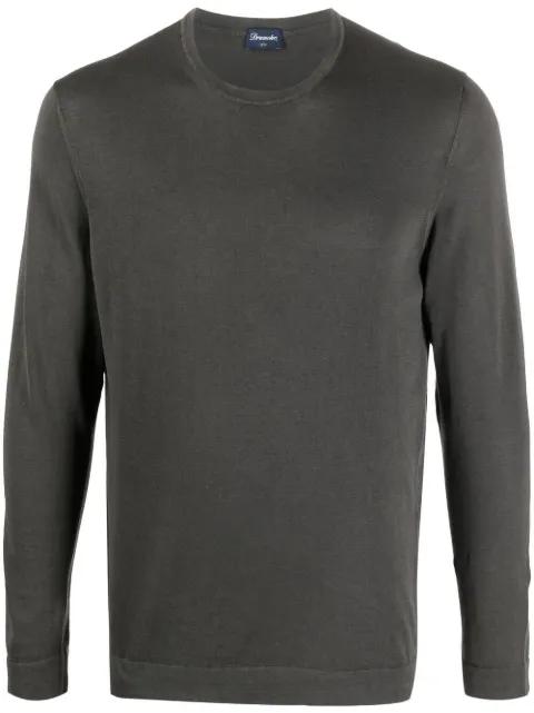 Drumohr crew-neck long-sleeved top Grey D0GF113