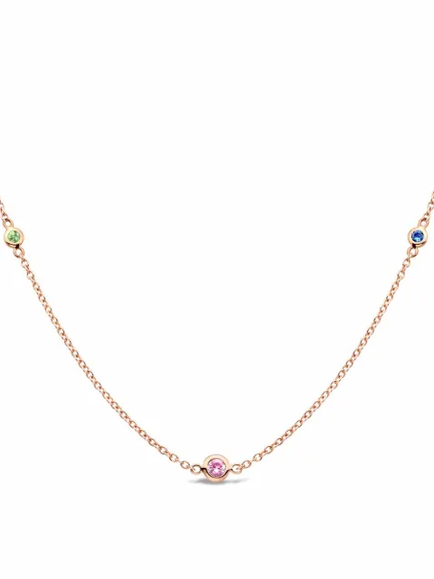 Pragnell 18kt rose gold Sundance rainbow sapphire necklace Pink CR1741