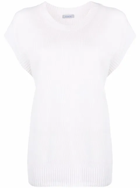 Malo ribbed-knit cashmere T-shirt White DXA070F1C02E2887