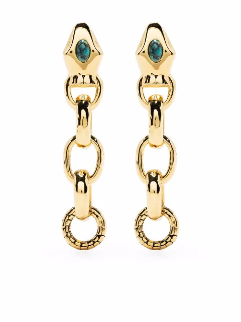 Aurelie Bidermann Tao snake drop earrings Gold SS21BO14MG