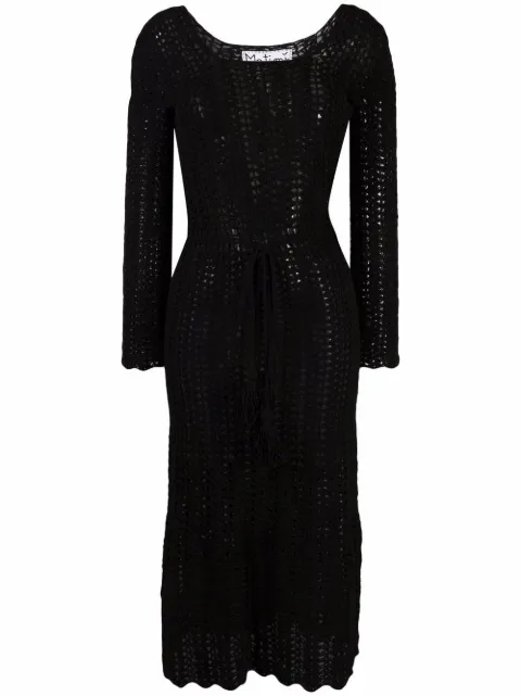 Matimì crochet tie-waist dress Black ZOE
