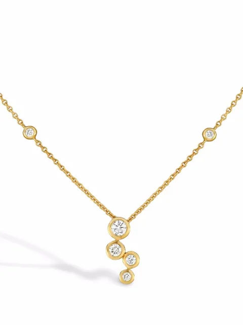 Pragnell 18kt rose gold Bubbles diamond drop pendant necklace Pink F0021