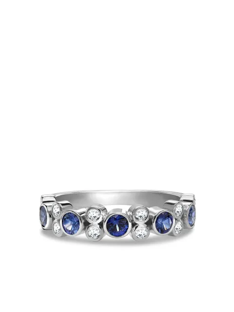 Pragnell 18kt white gold Bubbles blue sapphire and diamond half-eternity ring Silver F0039