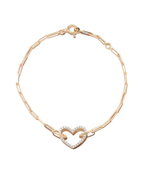 Yvonne Léon 18kt yellow gold Petit Coeur diamond bracelet Gold BRACPETITCOEURDIAOJ
