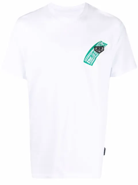 Philipp Plein cheque-print round neck T-shirt White AAACUTK0056PJY002N