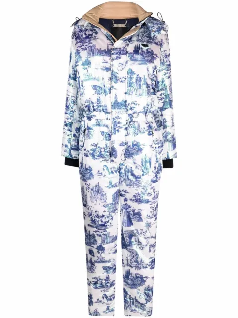 Philipp Plein graphic-print ski jumpsuit White AAACWRS0036PNY002N