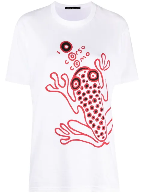 10 CORSO COMO frog-print logo T-shirt White CCTS14