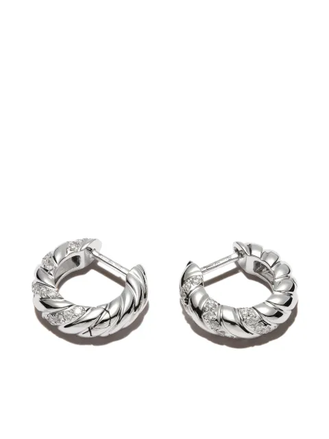 Yvonne Léon 18kt white gold huggie earrings Silver PCREOLTORSDIAOB