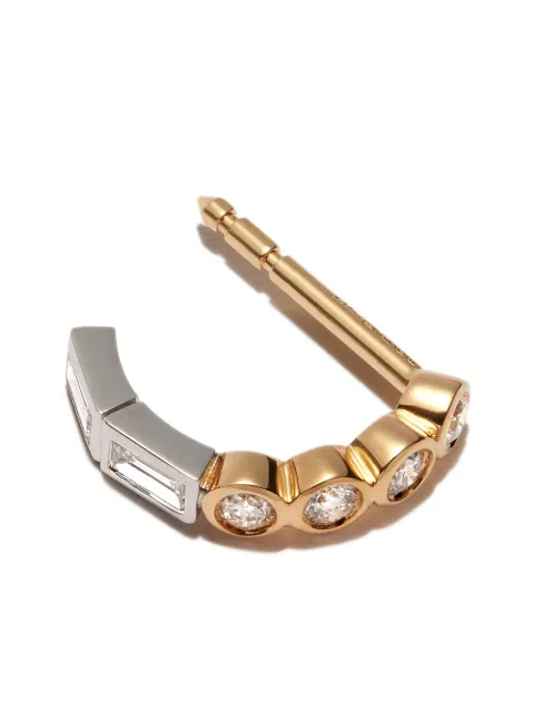 Yvonne Léon 18kt white and yellow gold diamond earring Gold CREOLERIVIEREBAGUETTESCLOSDIAMANTS