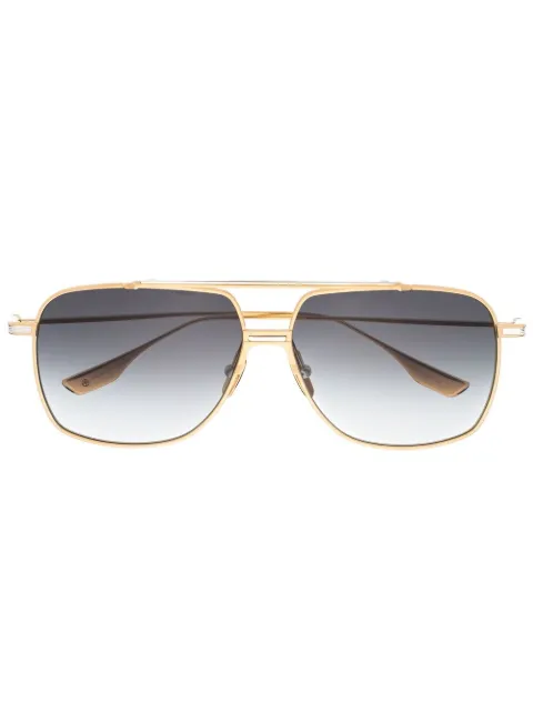 Dita Eyewear double-bridge pilot-frame sunglasses Gold DTS100A