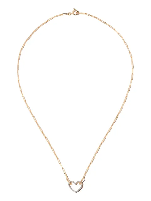 Yvonne Léon 18kt yellow gold diamond-heart necklace Gold COLLPETITCOEURDIAOJ