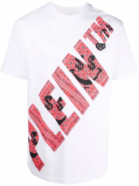 Philipp Plein graffiti-print round neck T-shirt White AAACUTK0043PJY002N