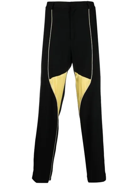 Wales Bonner colour-block straight trousers Black MS21TR01GDP100C