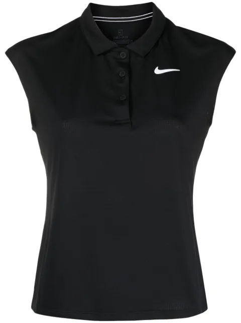 Nike logo-detail polo top Black CV2473