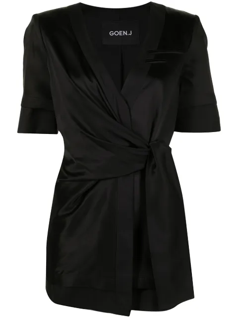 Goen.J inside-out short wrap-blazer Black GJ21SSJK02
