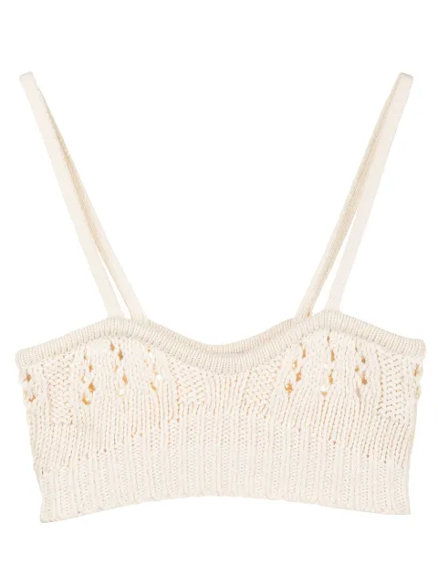 Goen.J crochet-knit bra Neutrals GJ21SSKN03