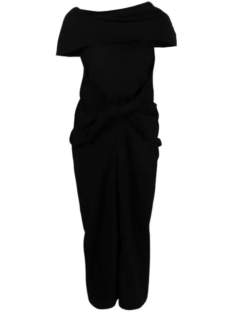 AMBUSH asymmetric mid-length dress Black BWDB004S21FAB0011000