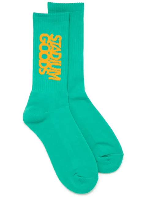 STADIUM GOODS® logo "Marino Teal" crew socks Blue SGS0301