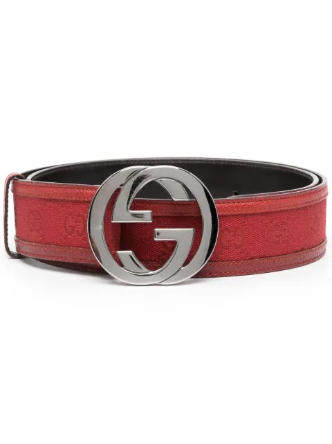 Gucci Pre-Owned 2010s interlocking GG buckle belt Red GUCCI580