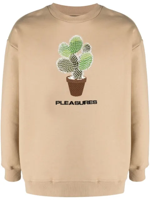 Pleasures Spike embroidery rib-trimmed sweatshirt Neutrals P21SP007