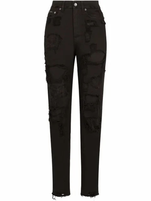 Dolce & Gabbana distressed boyfriend jeans Black FTB4JDG902K