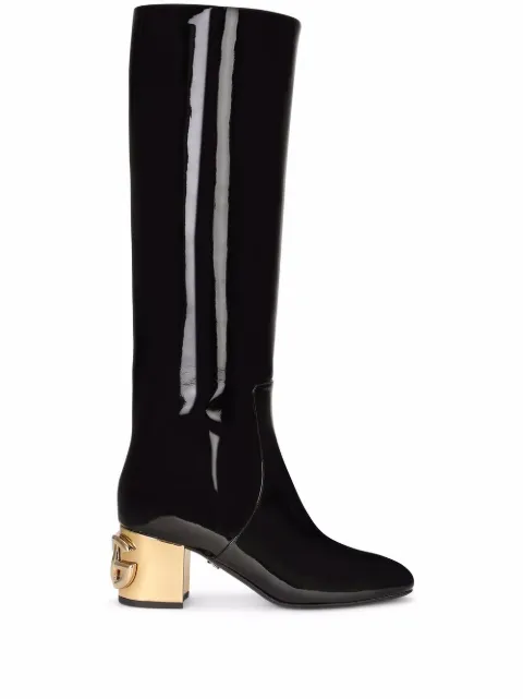 Dolce & Gabbana DG-heel knee-length boots Black CU0767AQ377