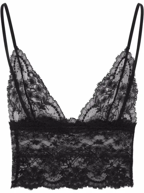 Dolce & Gabbana spaghetti-strap lace bralette Black O7C04TONI52