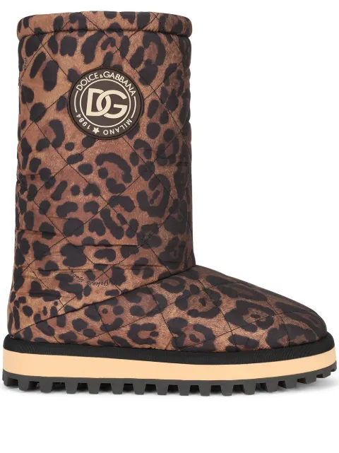 Dolce & Gabbana City leopard-print boots Brown CK1893AO868