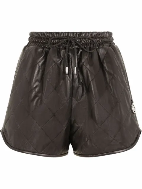 Dolce & Gabbana quilted leather track shorts Black FTB39LHULH9